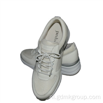 Verhoogde pure witte schoenen voor dames, casual sportschoenen